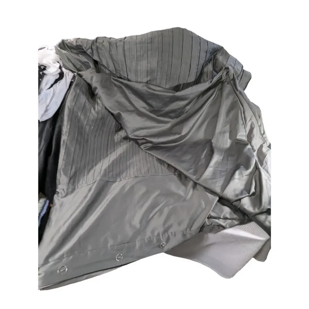 RICH, SATINY GRAY PIN TUCKED, MICRO PLEATED DUVET COMFORTER COVER! SZ FL/QN